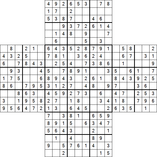 Cross Sudoku - Fácil