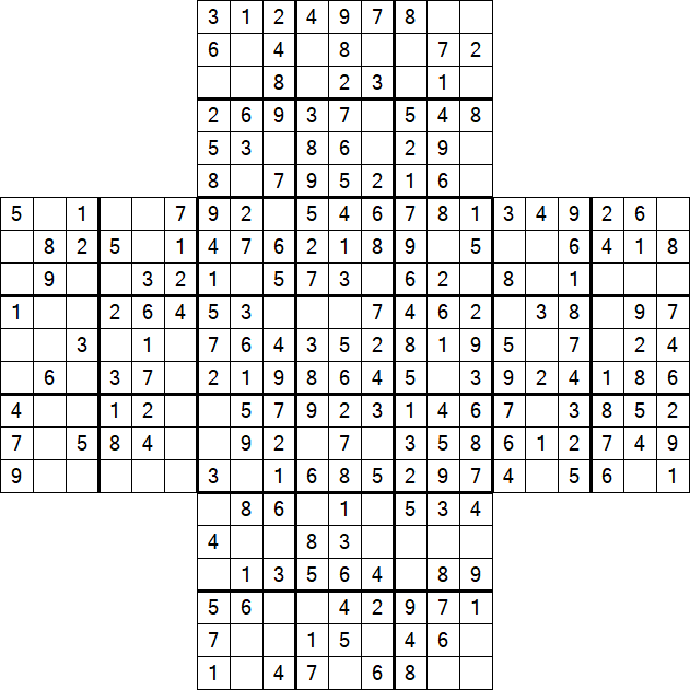 Cross Sudoku - Fácil