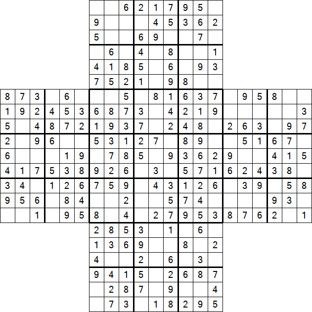 Cross Sudoku - Fácil