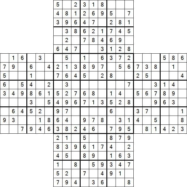 Cross Sudoku - Fácil