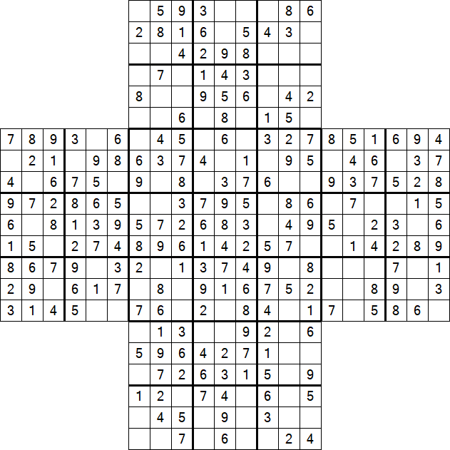 Cross Sudoku - Fácil