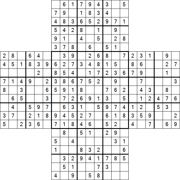 Cross Sudoku - Fácil