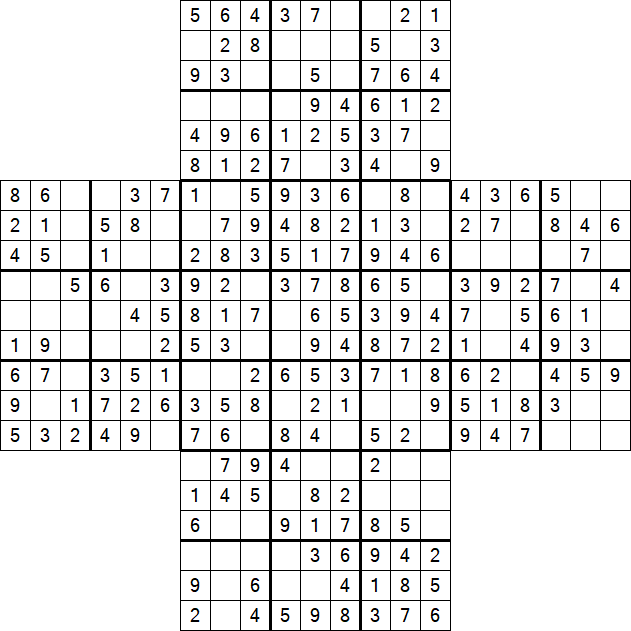 Cross Sudoku - Fácil