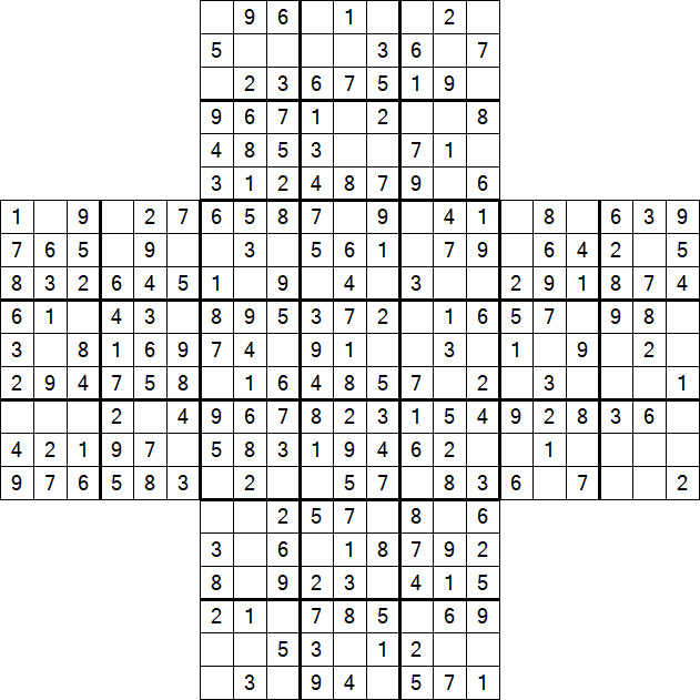 Cross Sudoku - Easy