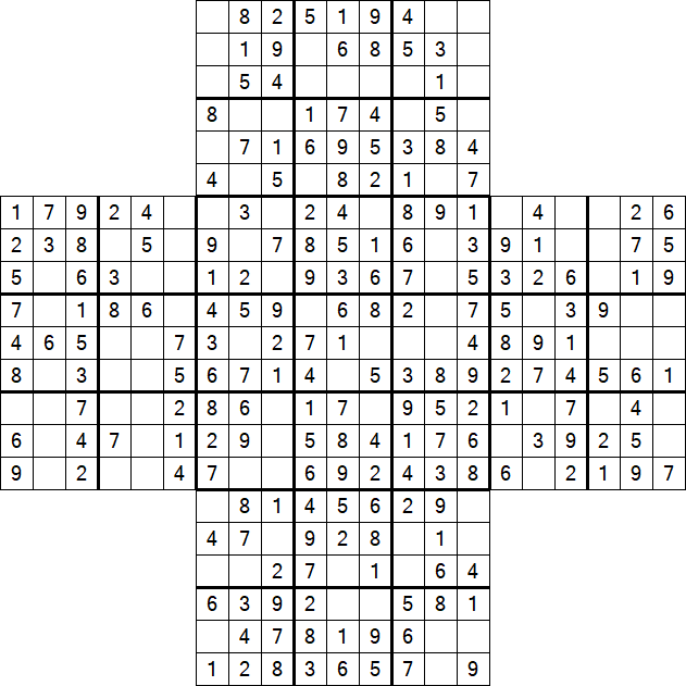 Cross Sudoku - Fácil