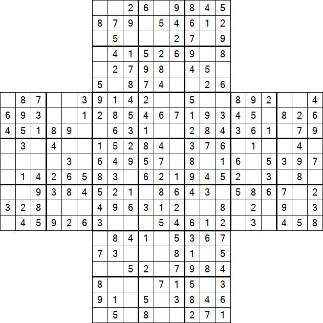 Cross Sudoku - Fácil