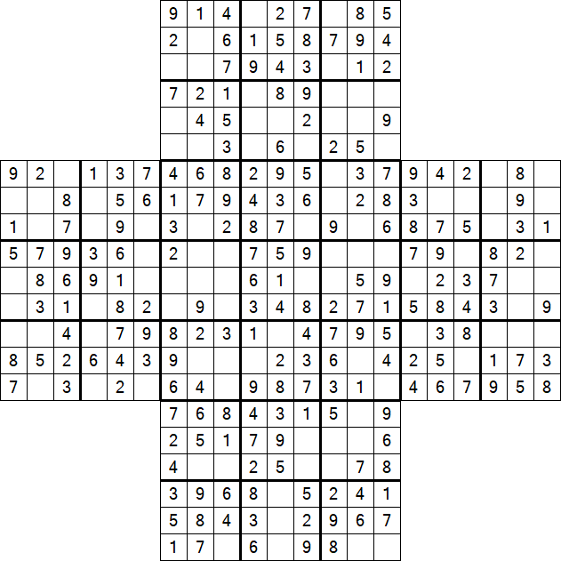 Cross Sudoku - Fácil