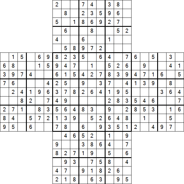 Cross Sudoku - Fácil