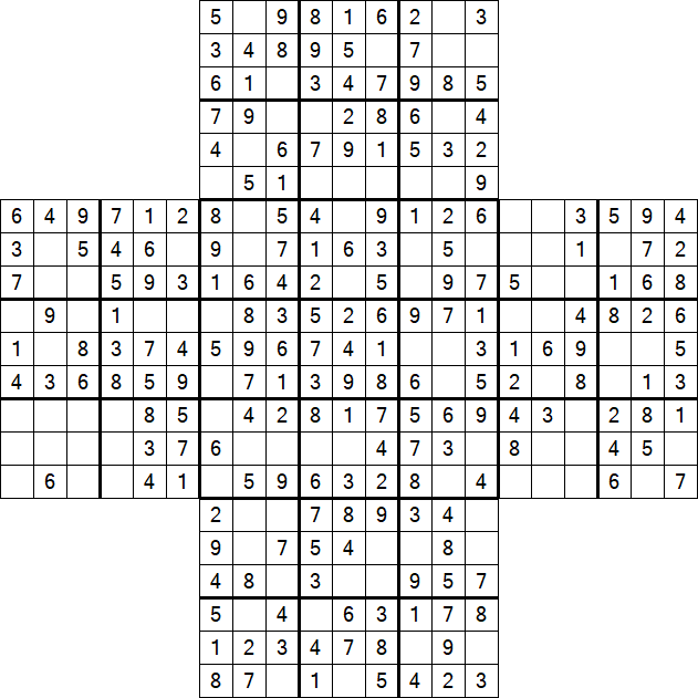 Cross Sudoku - Fácil