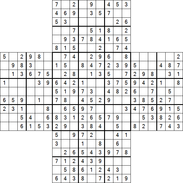 Cross Sudoku - Fácil
