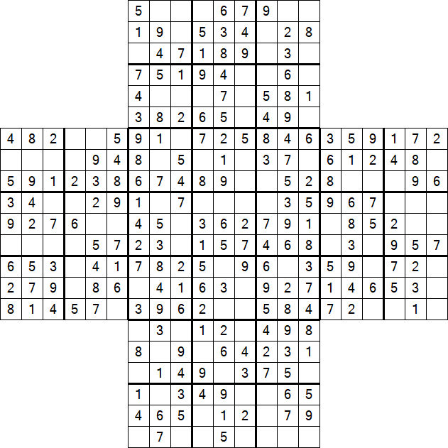 Cross Sudoku - Fácil