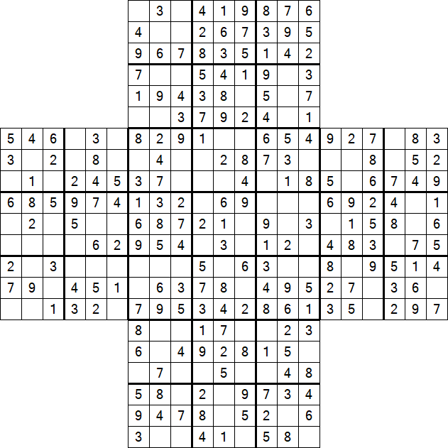Cross Sudoku - Fácil
