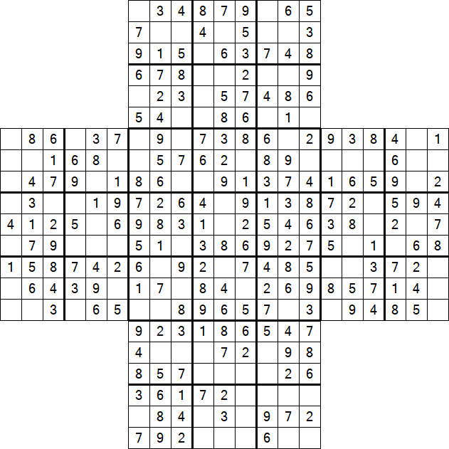 Cross Sudoku - Fácil