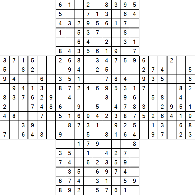 Cross Sudoku - Easy