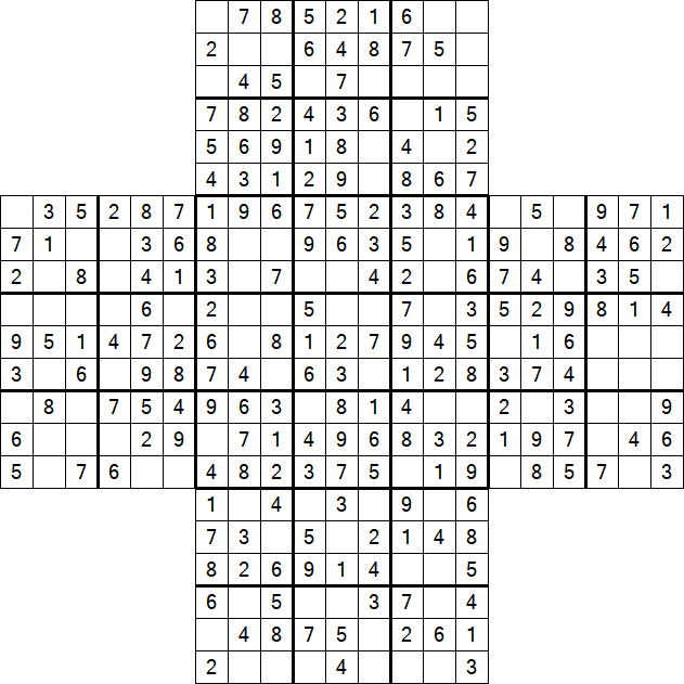 Cross Sudoku - Fácil