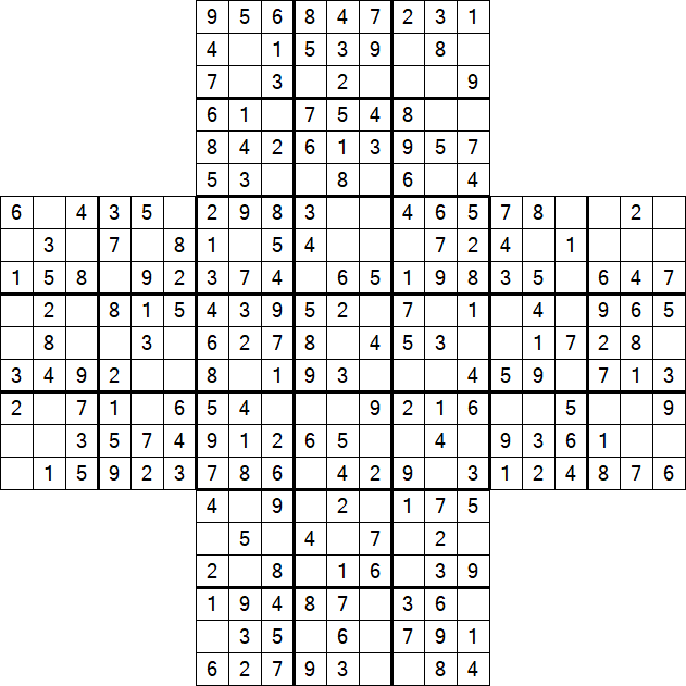 Cross Sudoku - Fácil