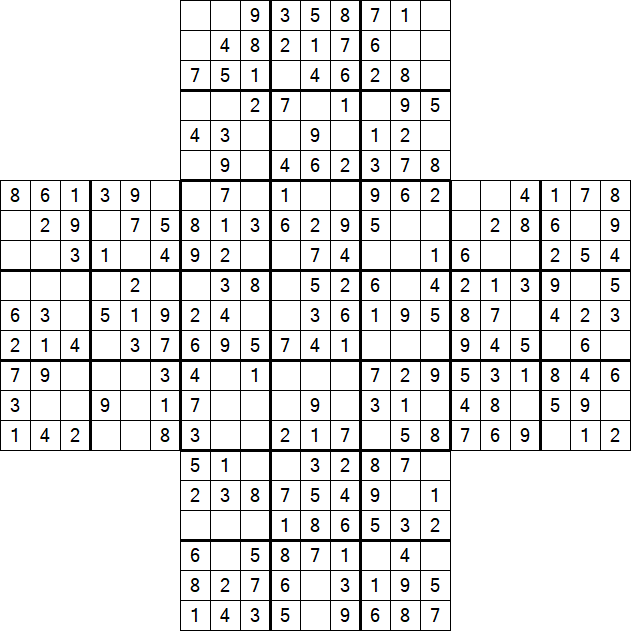 Cross Sudoku - Fácil