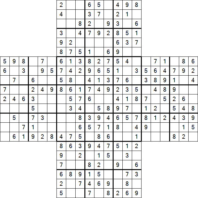 Cross Sudoku - Fácil