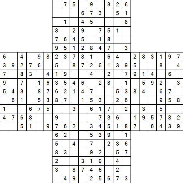 Cross Sudoku - Fácil