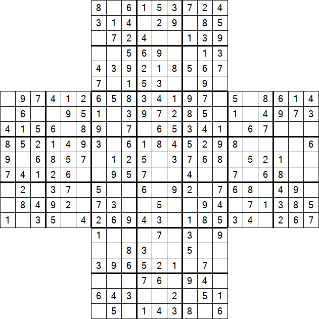 Cross Sudoku - Fácil
