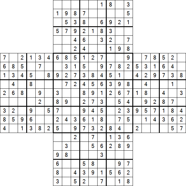 Cross Sudoku - Fácil