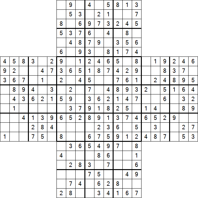 Cross Sudoku - Fácil