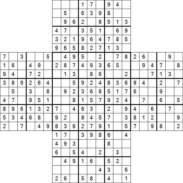 Cross Sudoku - Fácil