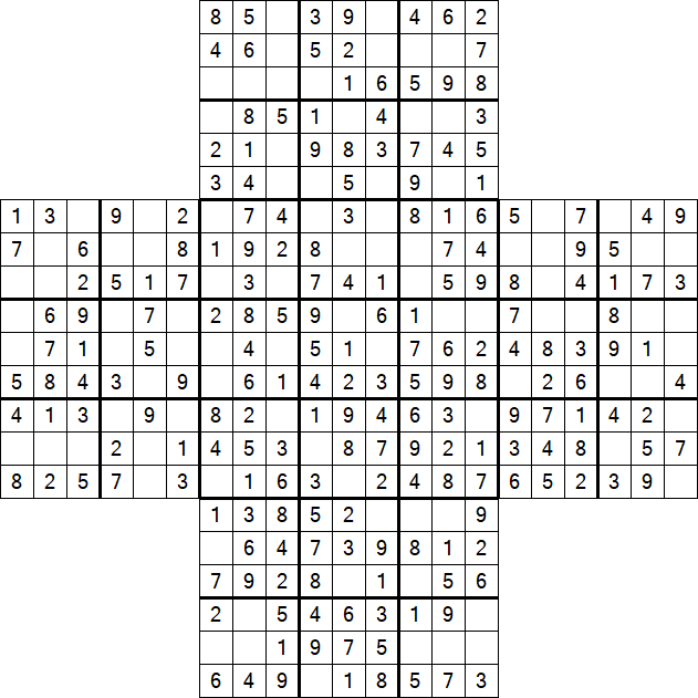 Cross Sudoku - Fácil