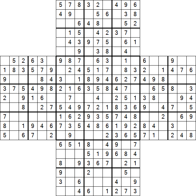 Cross Sudoku - Fácil