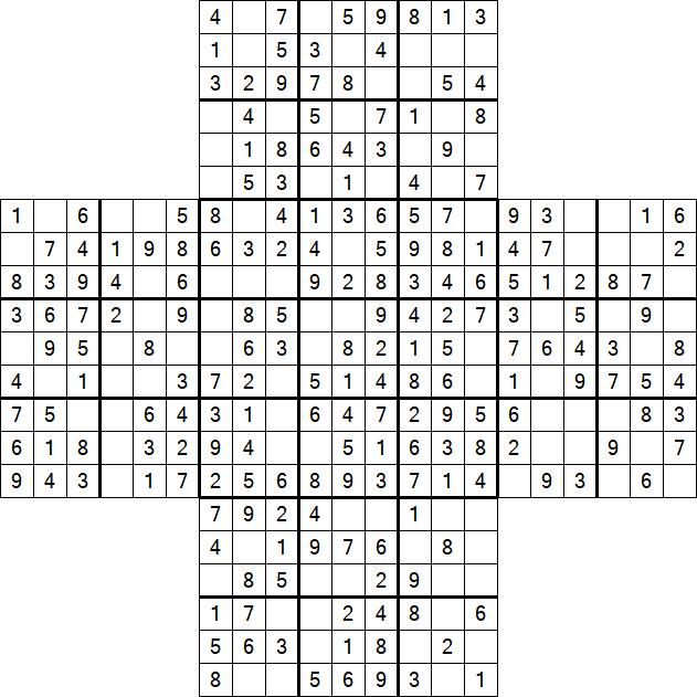 Cross Sudoku - Fácil