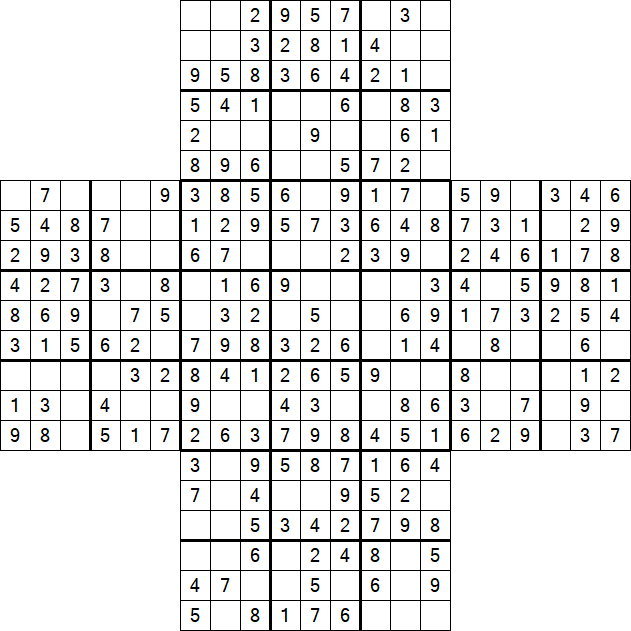 Cross Sudoku - Fácil