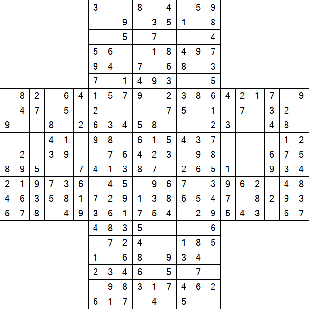 Cross Sudoku - Fácil