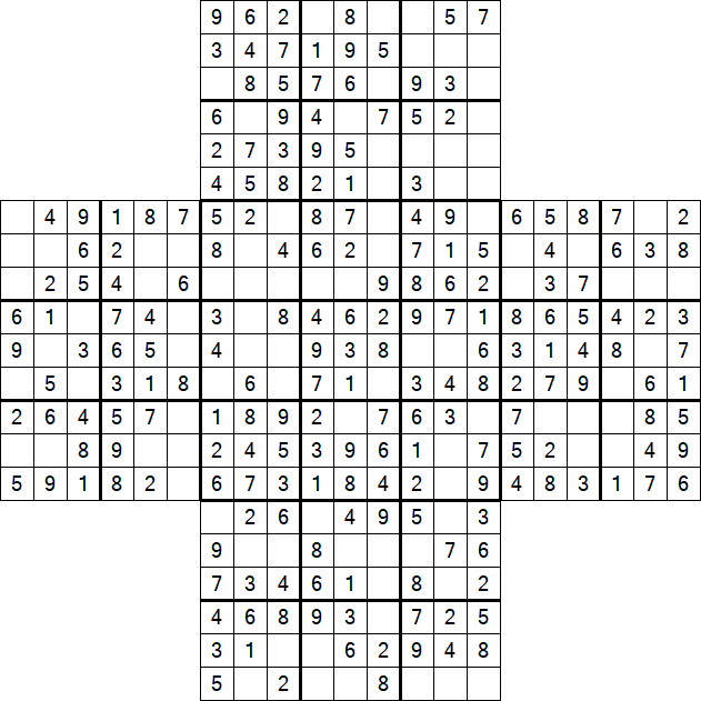 Cross Sudoku - Fácil