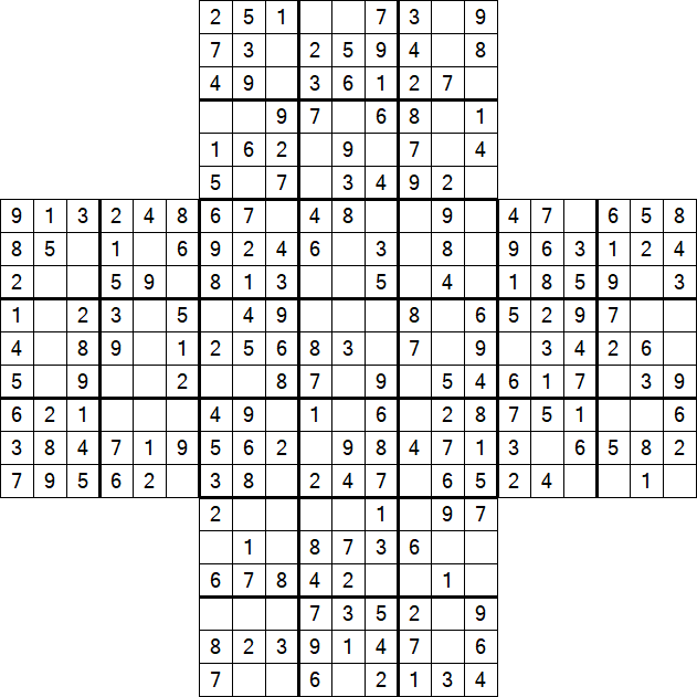 Cross Sudoku - Fácil
