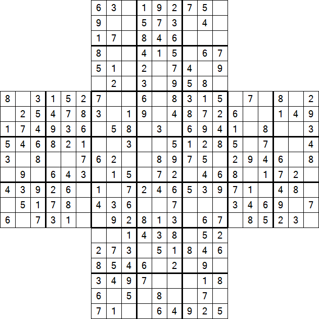 Cross Sudoku - Einfach