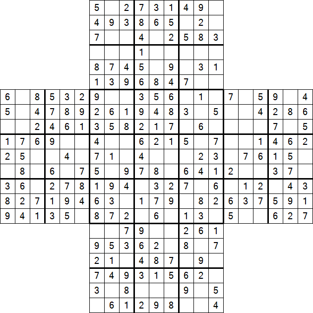 Cross Sudoku - Fácil