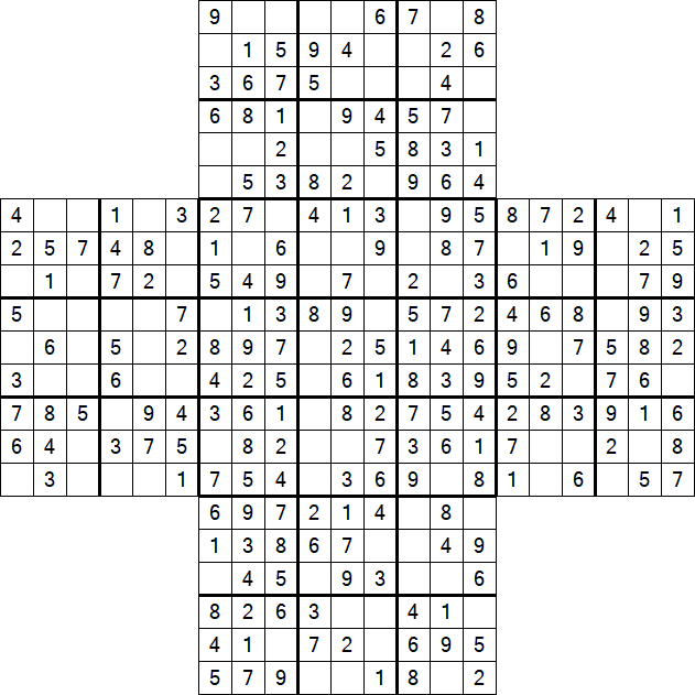 Cross Sudoku - Fácil