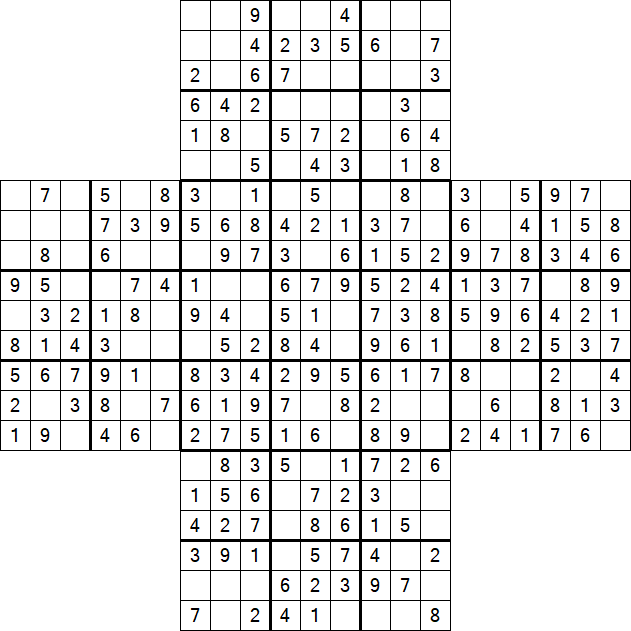 Cross Sudoku - Fácil