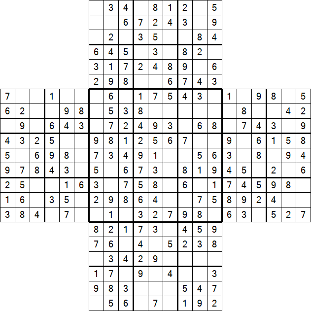 Cross Sudoku - Fácil