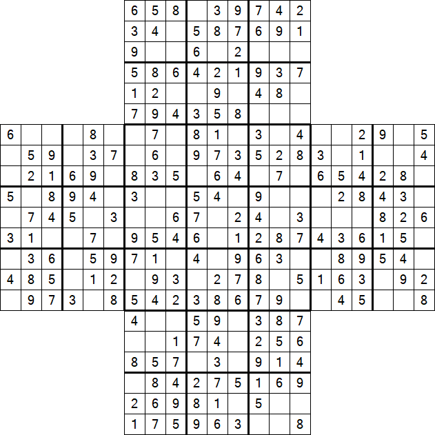Cross Sudoku - Fácil