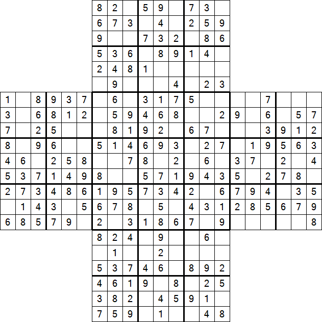 Cross Sudoku - Fácil