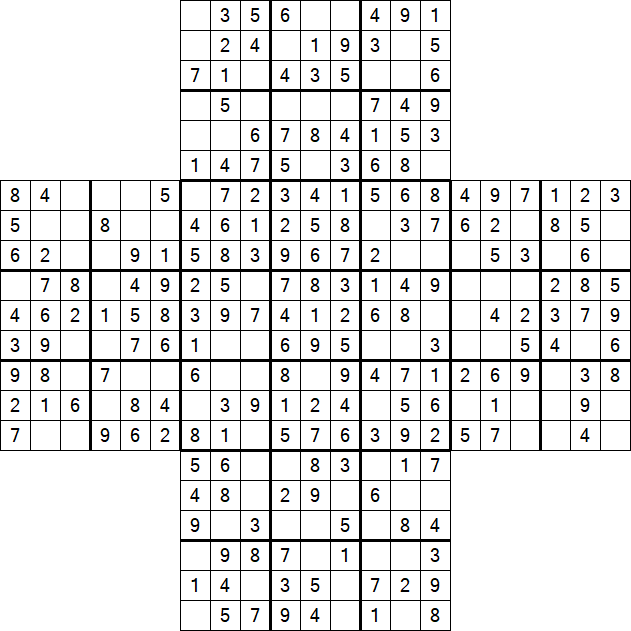 Cross Sudoku - Fácil