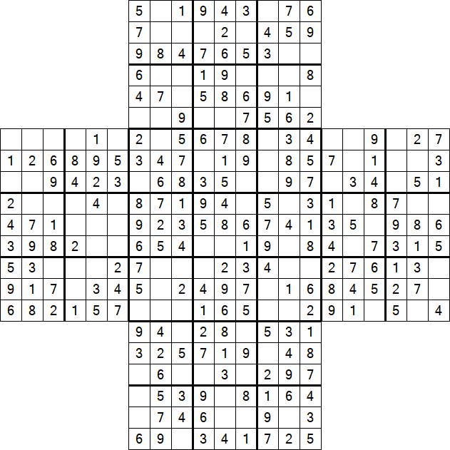 Cross Sudoku - Fácil