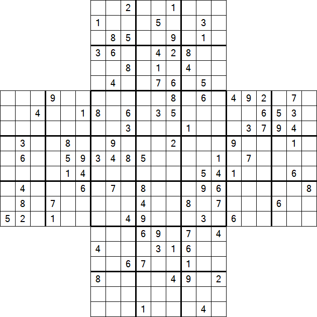 Cross Sudoku - Difficile