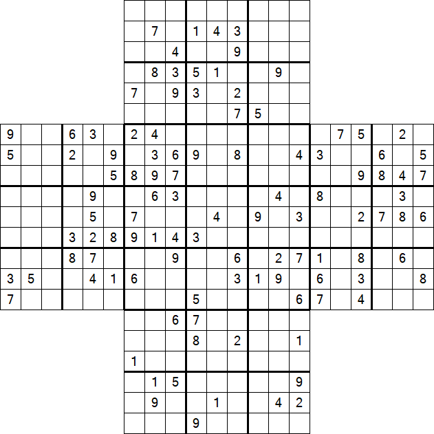 Cross Sudoku - Hard