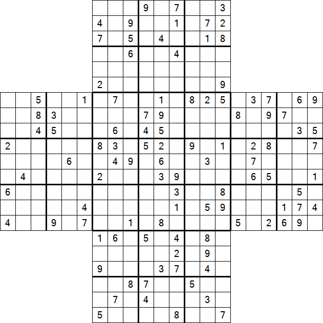 Cross Sudoku - Difficile