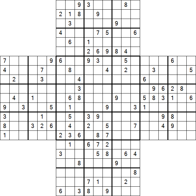 Cross Sudoku - Hard