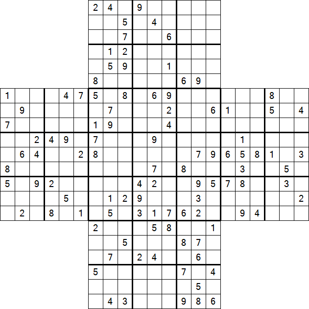 Cross Sudoku - Hard