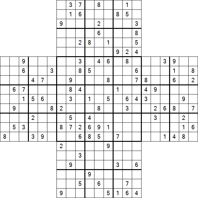 Cross Sudoku - Hard
