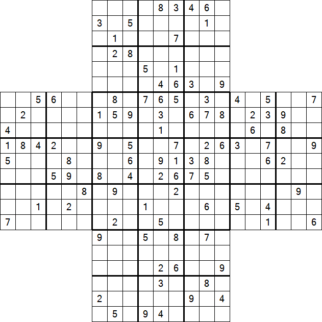 Cross Sudoku - Difficile